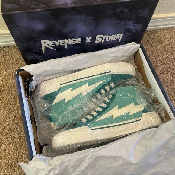 NWT Revenge X Storm Men’s Size 6 Hi-Top Bright Turg Sea Grn Shoes - Picture 3 of 10